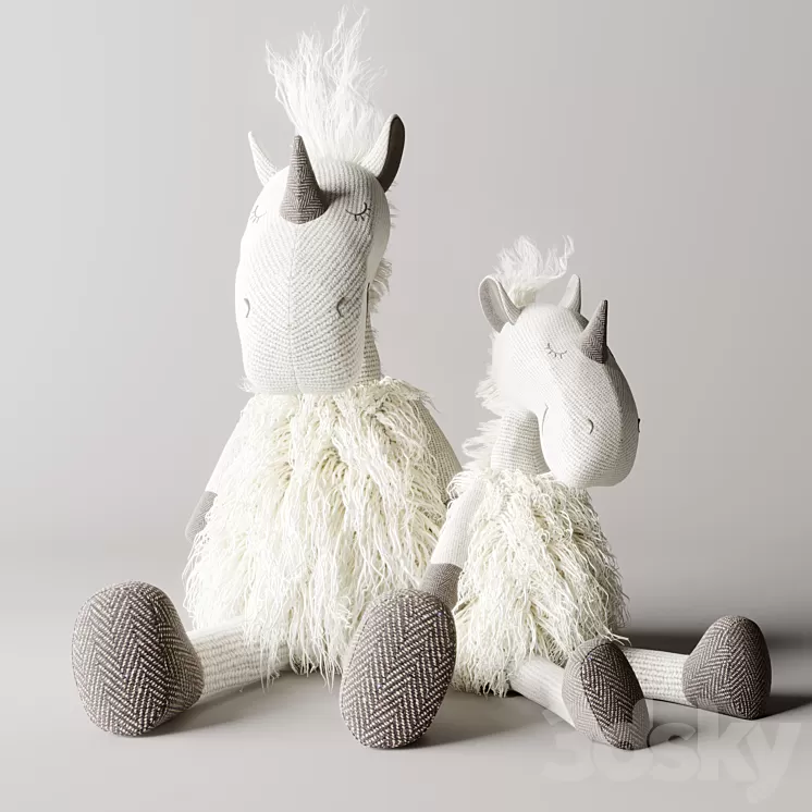 WOOLY plush unicorn 3D Model