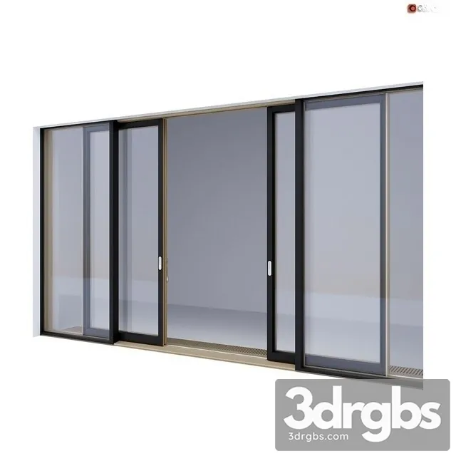 Woood Sliding Windows 3 3D Model Free
