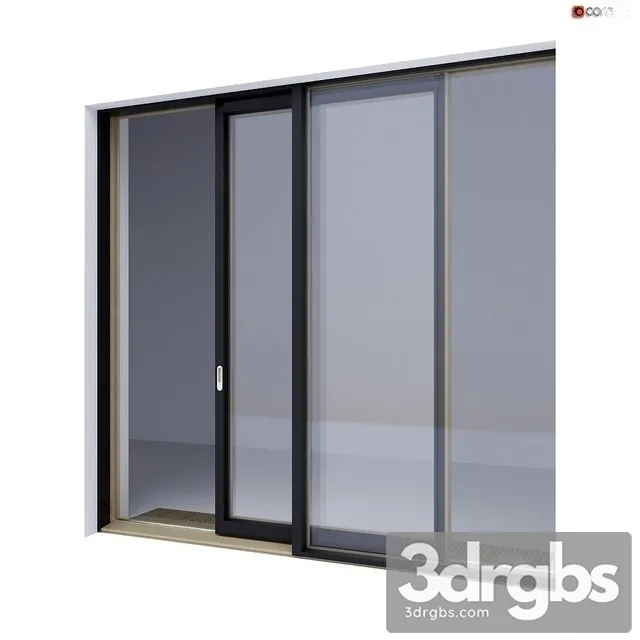 Woood Sliding Windows 4 3D Model Free