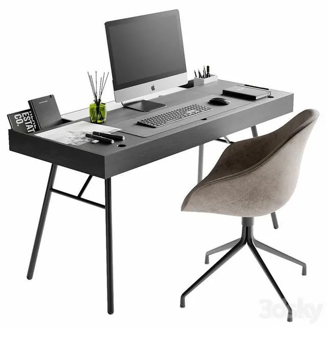 Workplace 002 with decor 3D Model