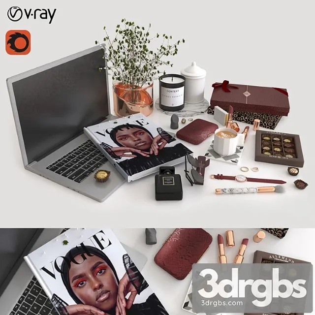 Workplace decorative set - cosmetics