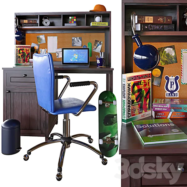 Workplace for a teenager 3DModel