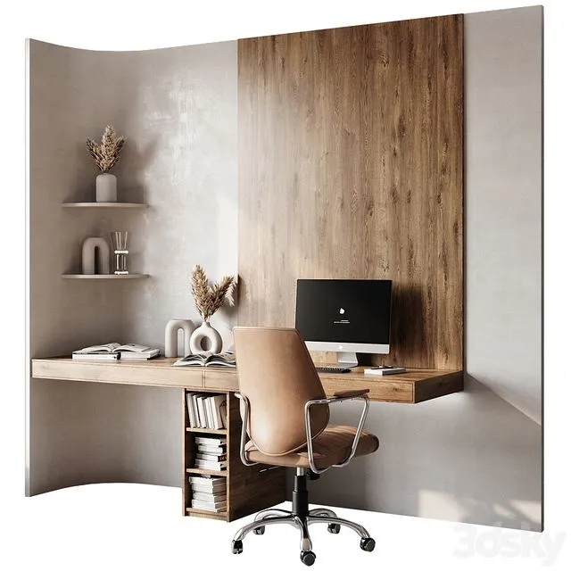 Workplace For Interior 3D Model