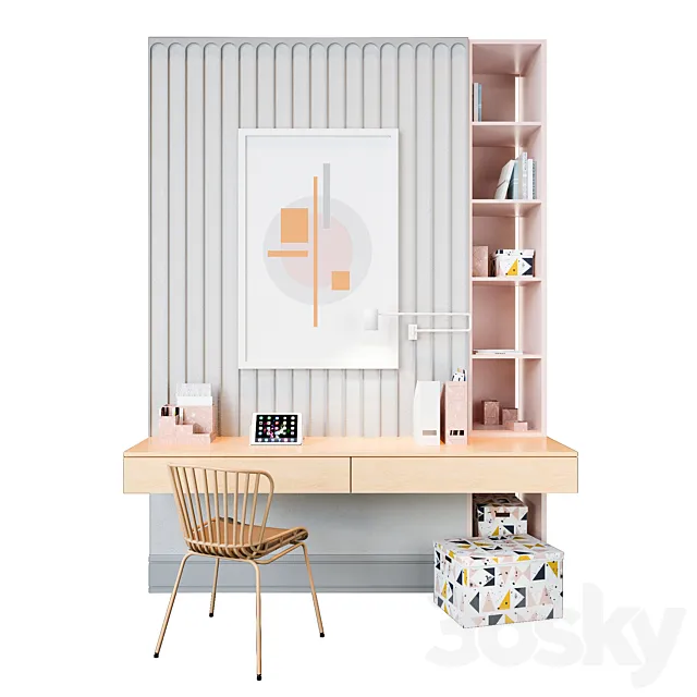 Workplace in the nursery 3D Model