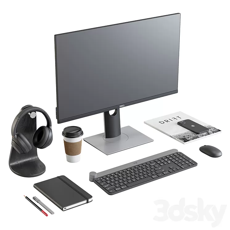 Workplace Set 1 3D Model Free Download