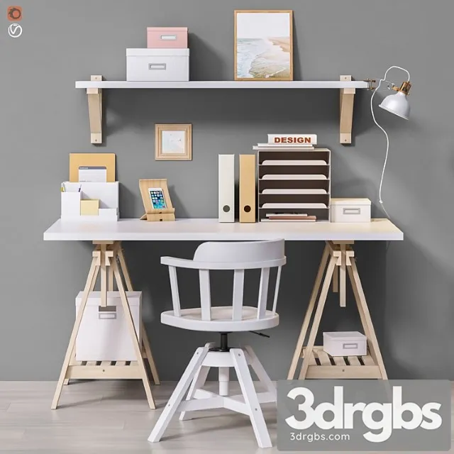 Workplace set 5 2 3D Model Free