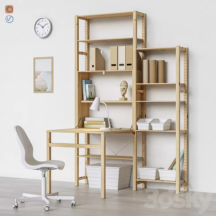 Workplace set 8 (3 module options) 3D Model