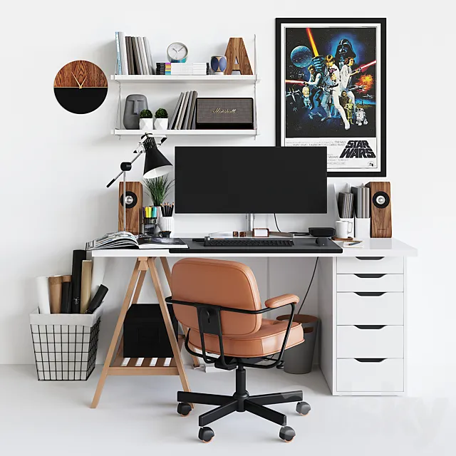 Workplace set with decor. Sk_1 Free Download