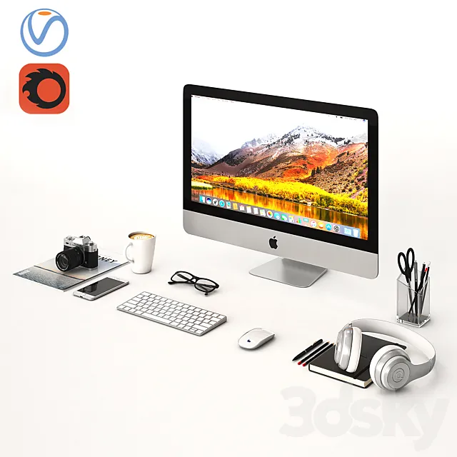 Workplace Silver IMac 3DModel
