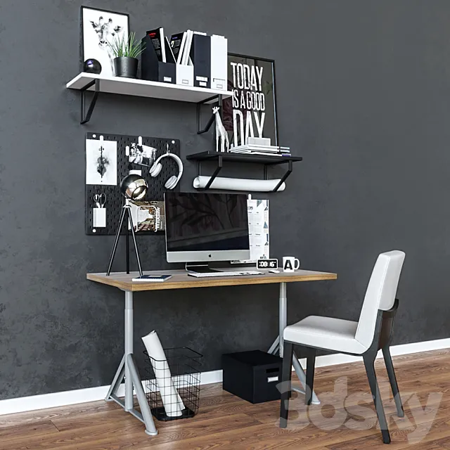 Workplace table ikea IDOSEN 3DModel