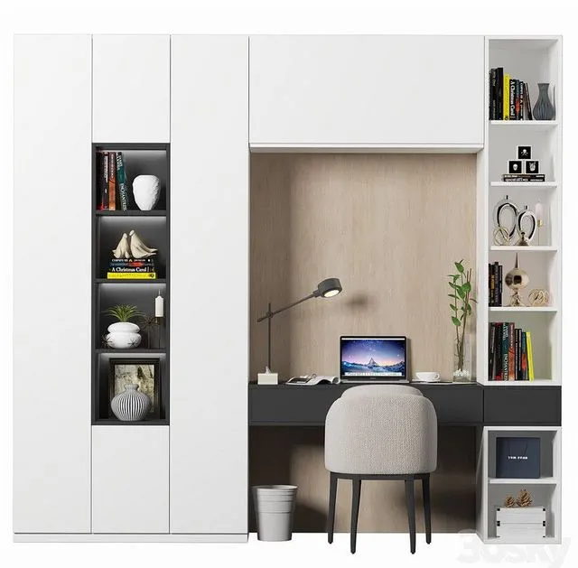 Workplace_02 with decor 3D Model