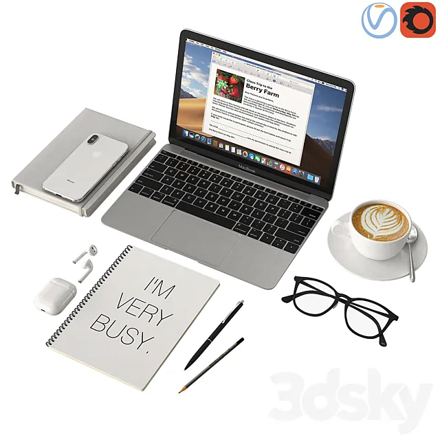 Workspace white 3DModel