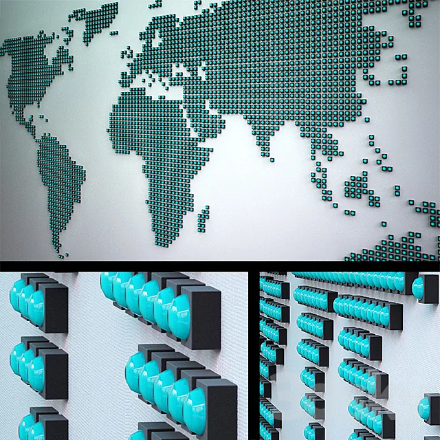 World map dots 3D Model