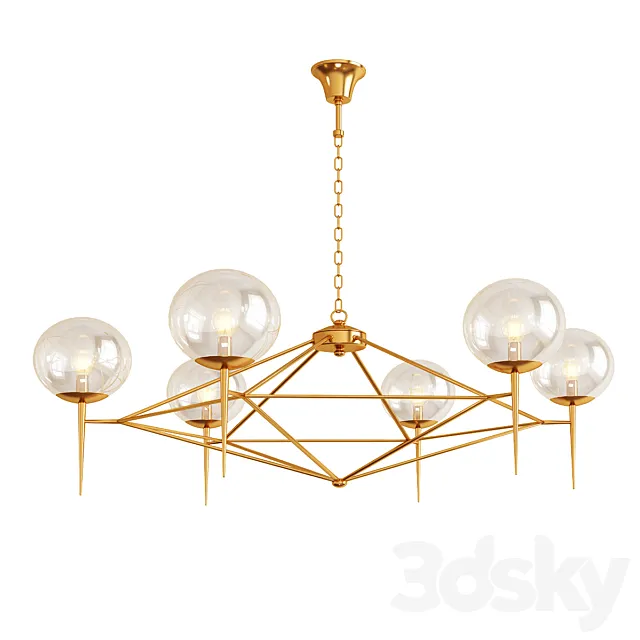 Worlds Away Gold Chandelier 3DModel