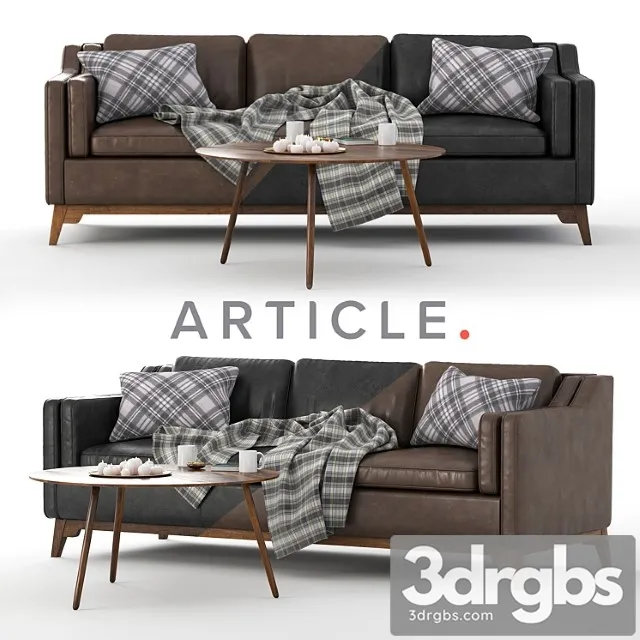 Worthington sofa & coffe table amoeba 2 3D Model Free