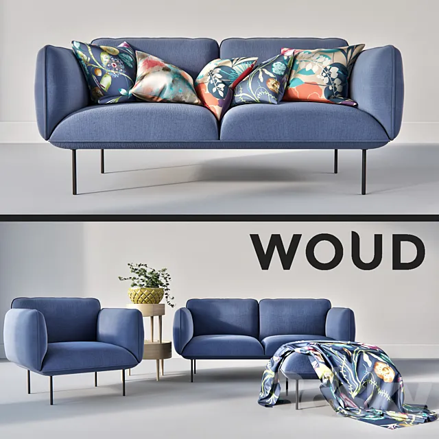 Woud Furniture Set 3DModel