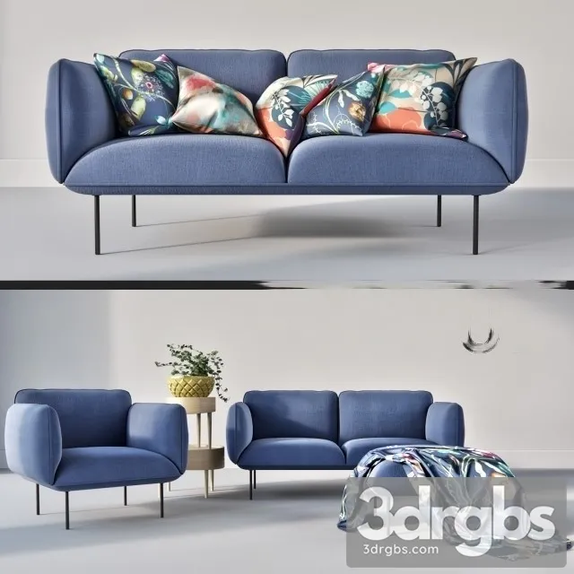Woud Set Sofa 01 3D Model Free