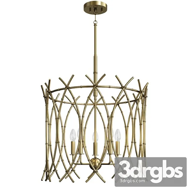 Woven Bamboo Chandelier 3D Model Free