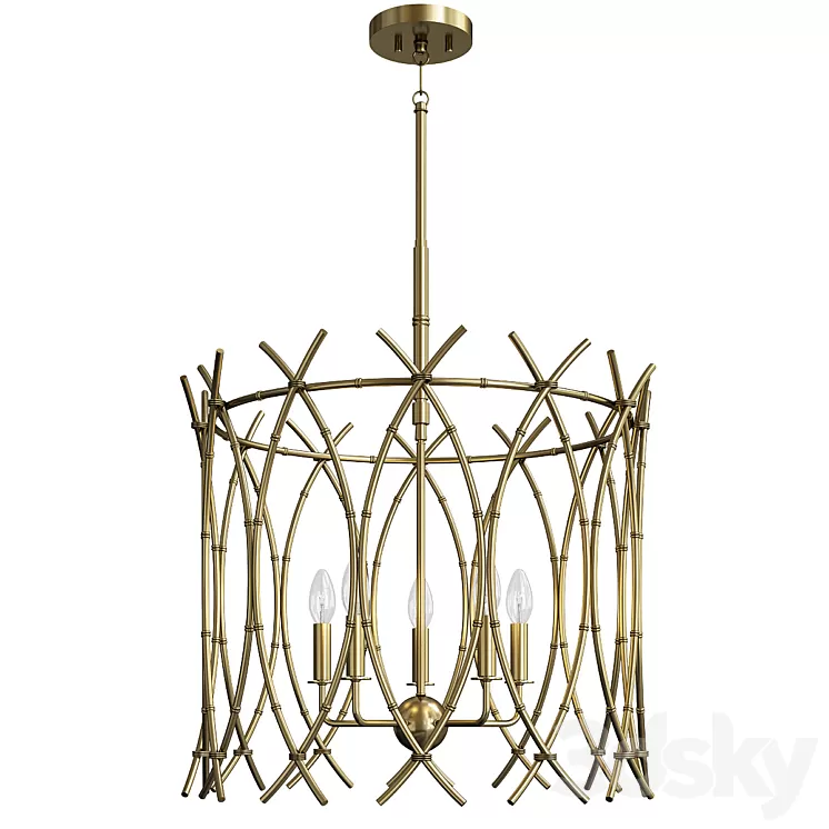 Woven bamboo chandelier 3D Model