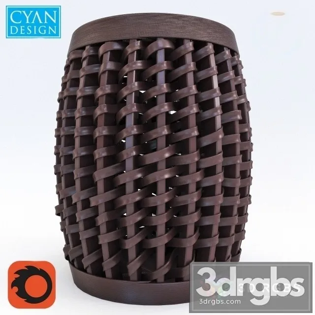 Woven Sienna Stool 3D Model Free