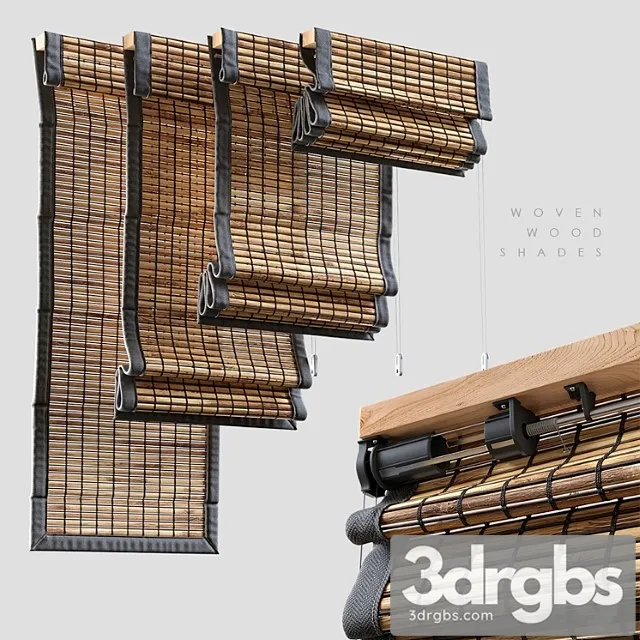 Woven Wood Shades 2 3D Model Free