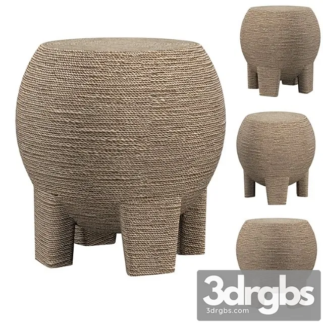 Wrapped Rope Bulb Stool Table 3D Model Free