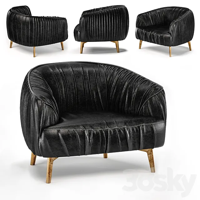 Wrinkled leather sofa black Free Download