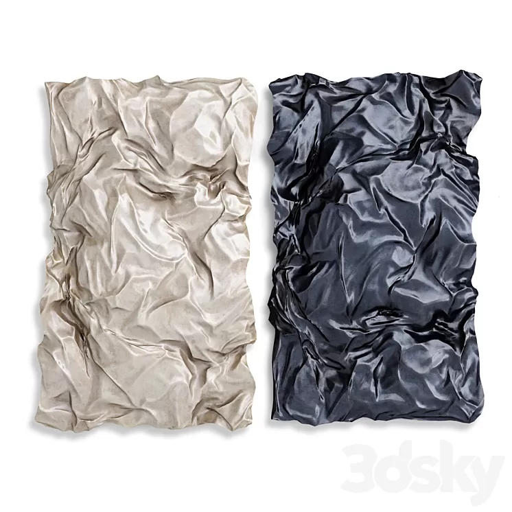 Wrinkled metal wall art 3D Model Free