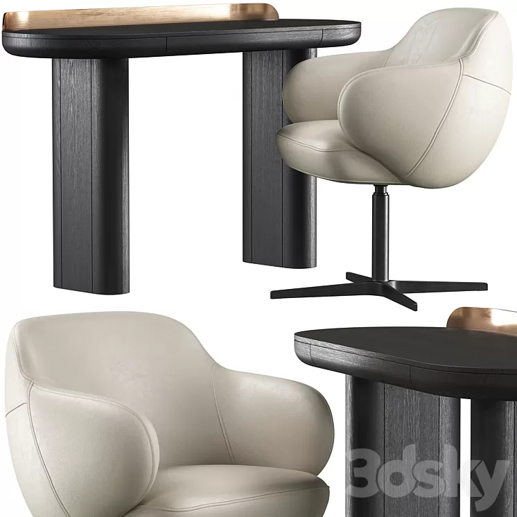 Writing desk Miniforms Jumbo and chair Cattelan Italia Bombe X 3D Model Free