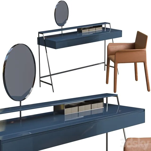 Writing desk Wooddi Monica + chair Wooddi Tad 3D Model