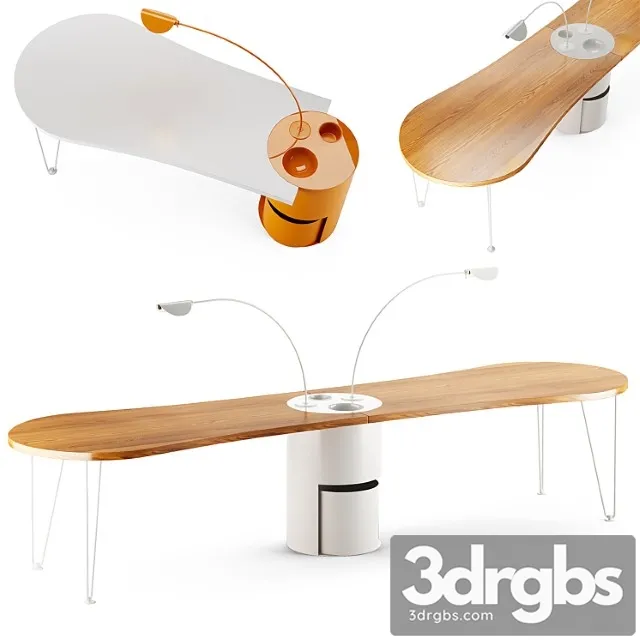 Writing desk zalf boog 2 3D Model Free