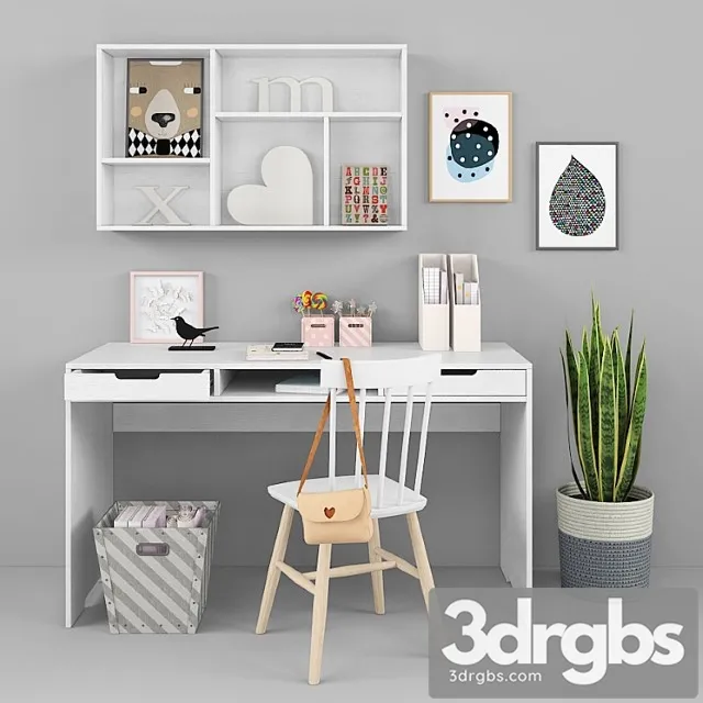 Writing-table and decor for a child 13 3D Model Download