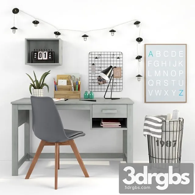 Writing-table and decor for a child 16 3D Model Download