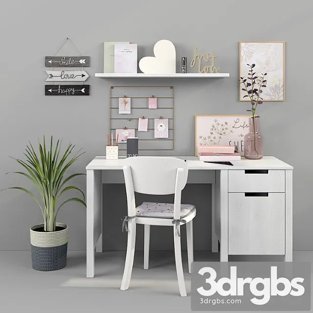 Writing table and decor for a nursery 15 3D Model Download