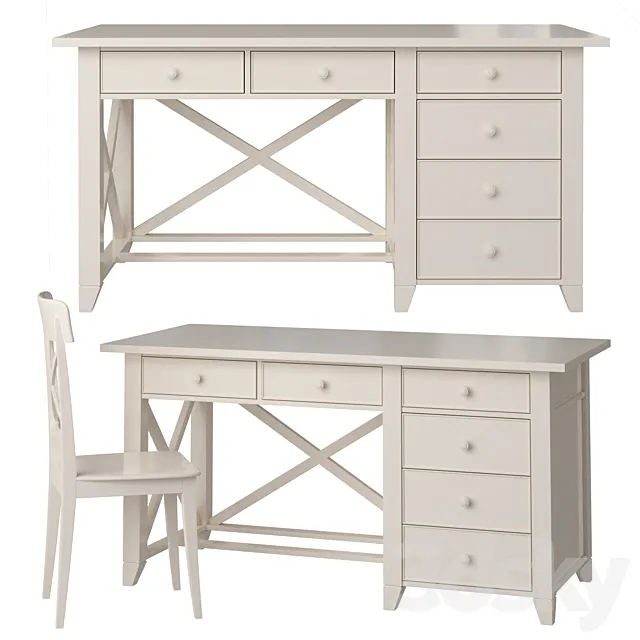 Writing table + chair La Mer 3D Model
