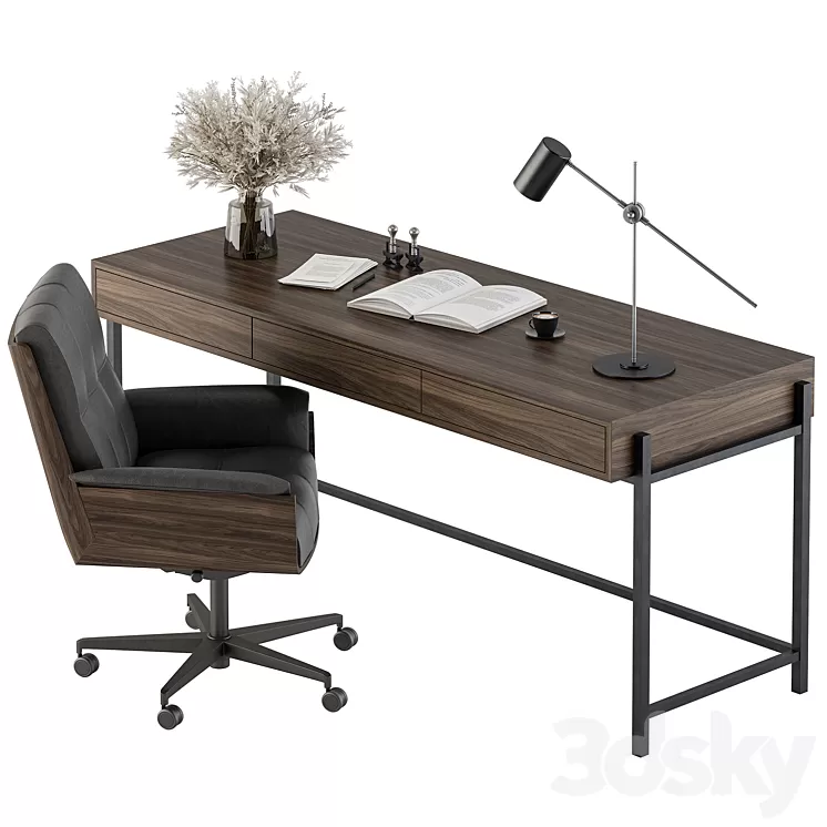 Writing Table - Office Furniture 422 3D Model Free
