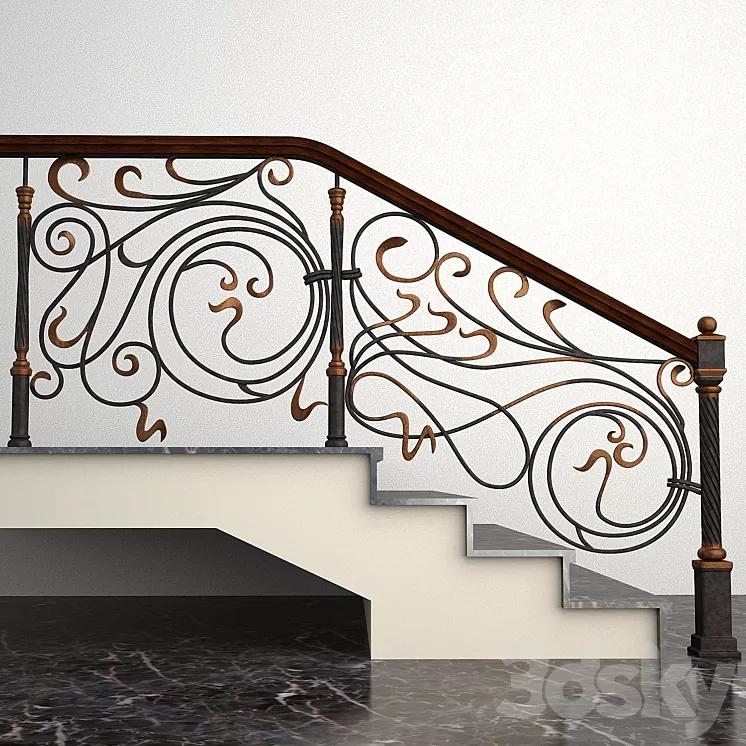 Wrought fence stairs