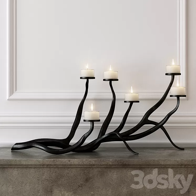 Wrought Iron Candle Holder 3D Model