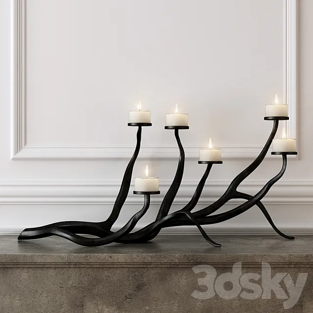 Wrought Iron Candle Holder 3DModel