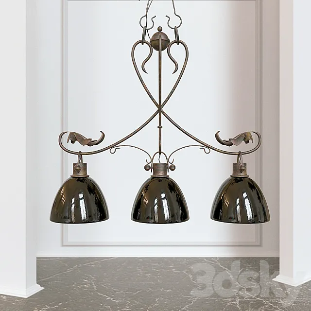 wrought iron chandelier hanging Grace 3DModel
