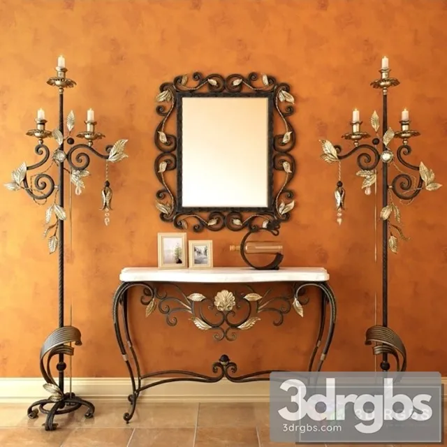Wrought Iron Console 3D Model Free