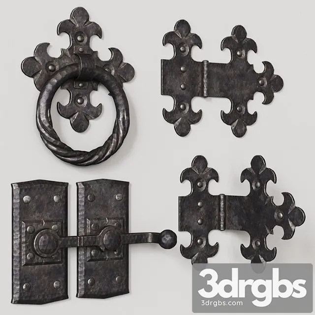Wrought iron door elements 3D Model Free