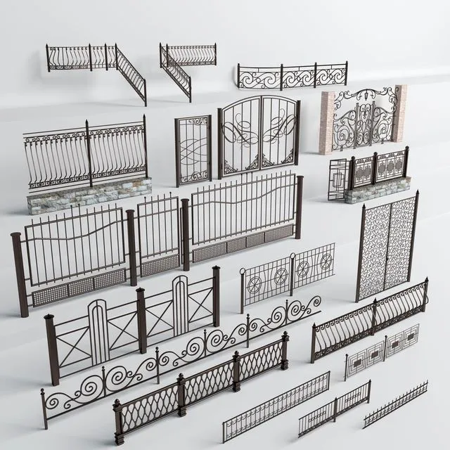 Wrought iron fences 3D Model