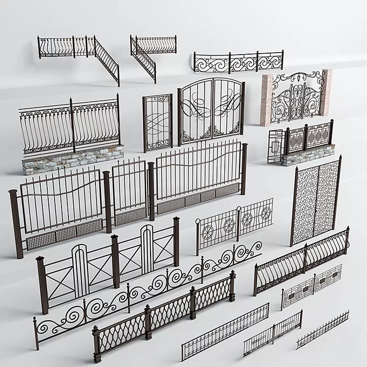 Wrought iron fences 3D Model