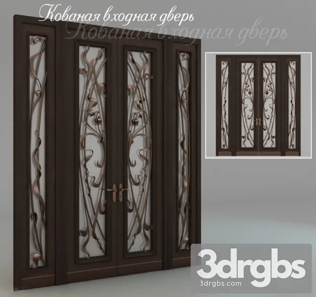 Wrought Iron Front Door 3D Model Free