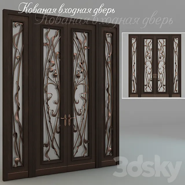 Wrought iron front door 3D Model