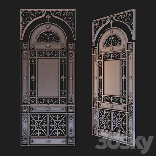 Wrought iron gate 1 3D Model