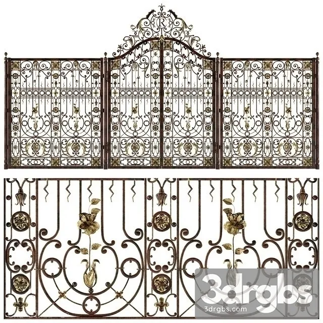 Wrought Iron Gates 3D Model Free