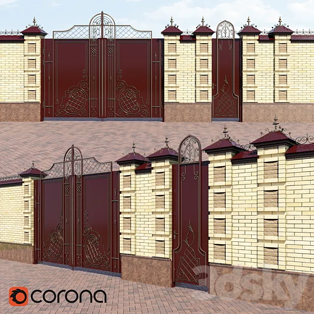 wrought iron gates 3D Model