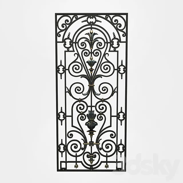 Wrought iron grille 22 3D Model